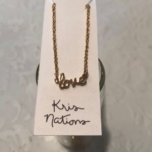 Kris Nations 18k Gold Love Necklace